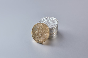  A Bitcoin on a Gray Surface