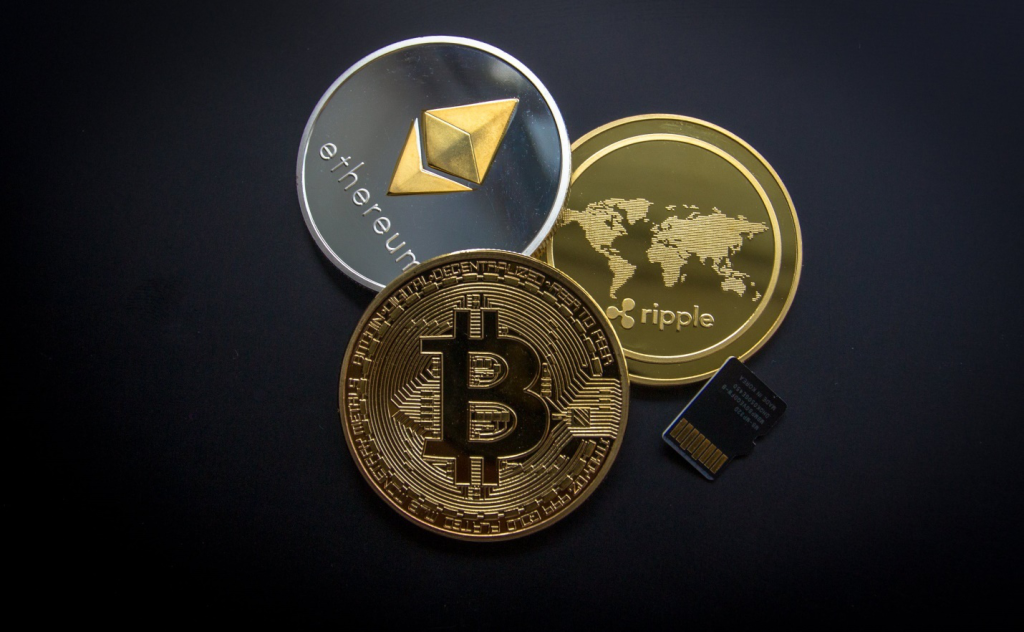coins of different types of crypto like Bitcoin and ethereum