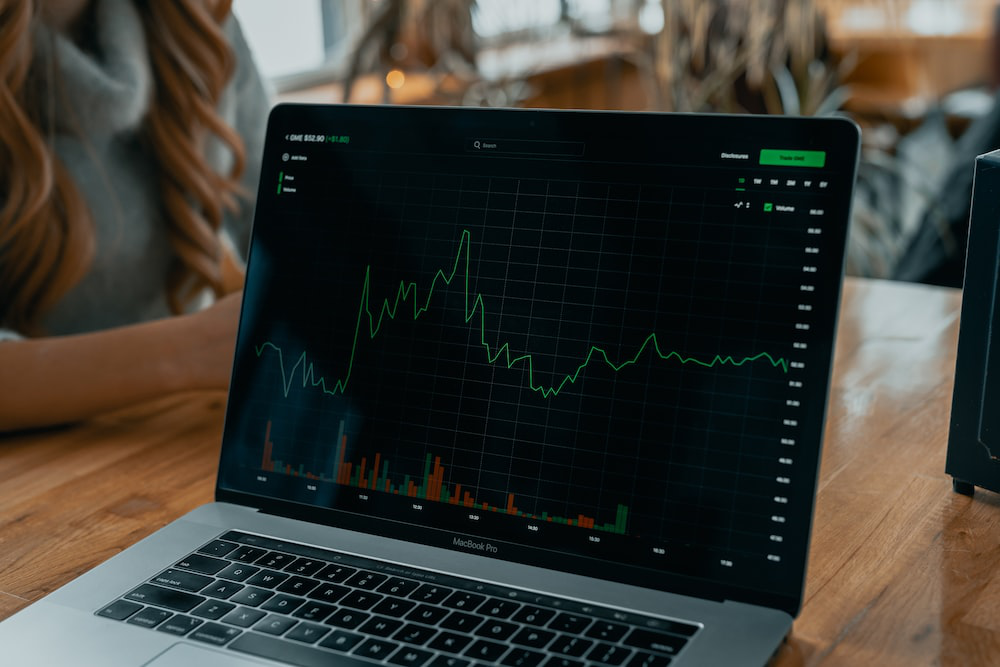 A computer screen showing stats forcryptocurrency investments