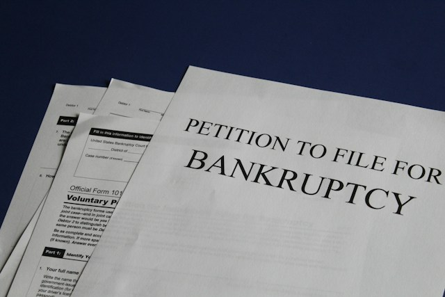 A petition to file for bankruptcy