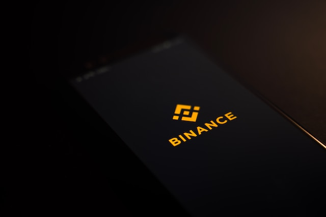 Closeup of Binance logo