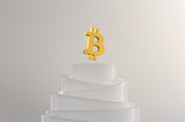 Closeup of Bitcoin logo