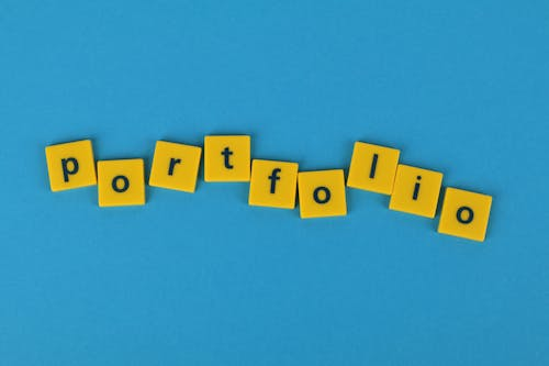 letter tiles reading ‘portfolio’