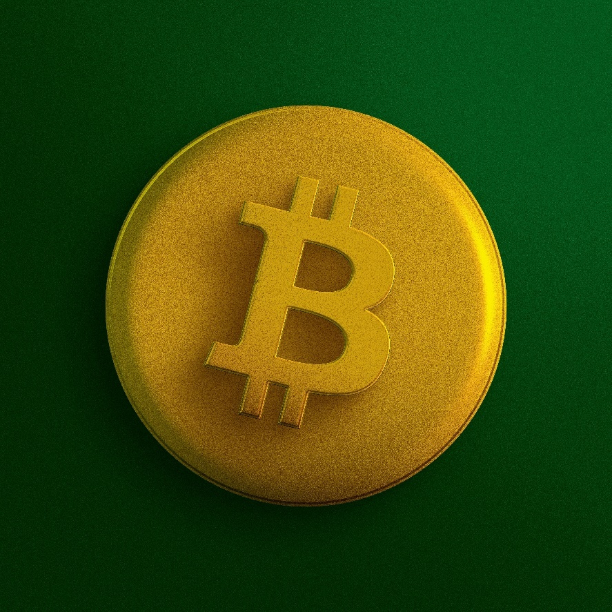 A yellow NFT of a Bitcoin.