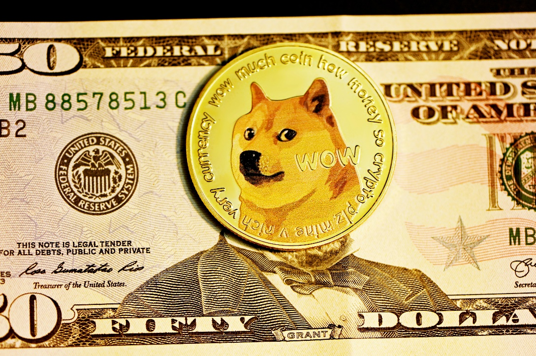 A gold Dogecoin