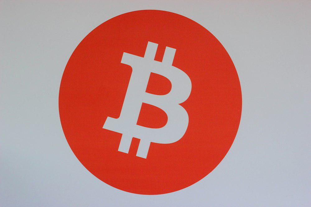 Closeup of Bitcoin logo