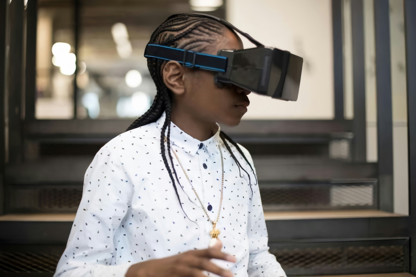 A person using a VR headset