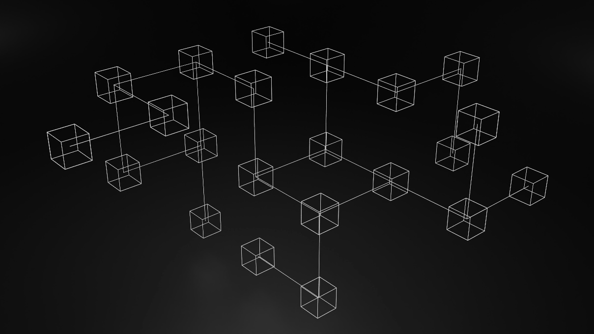 A black and white blockchain design.