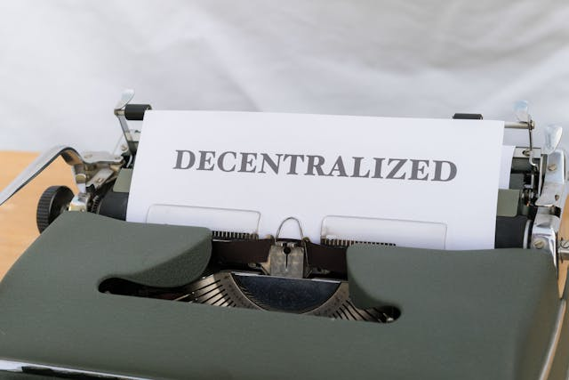 Decentralized written using a typewriter