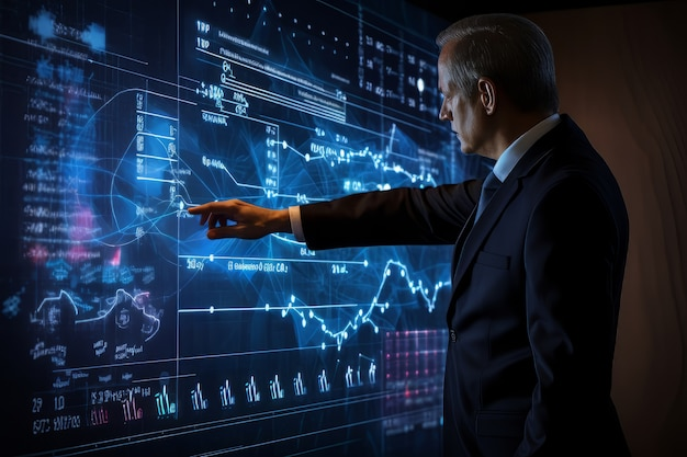 man looking at charts to assess digital asset liquidity