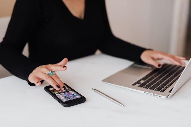 A person looking up digital assets