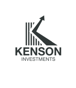 Kenson Investments company logo featuring an upward arrow.