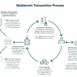 Visual infographic explaining stablecoin types, mechanisms, and global adoption trends.