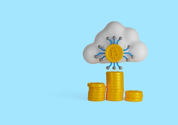 A visual representation of cloud mining infrastructure supporting various cryptocurrencies for diversified digital asset income generation.
