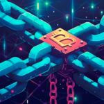 Graphic representing zero-knowledge proof technology used in blockchain for privacy and speed
