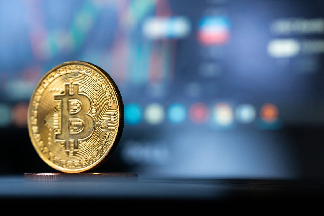 a close up shot of a bitcoin commemorative coin