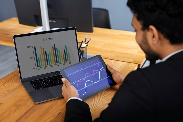Institutional investor analyzing DeFi data on screens
