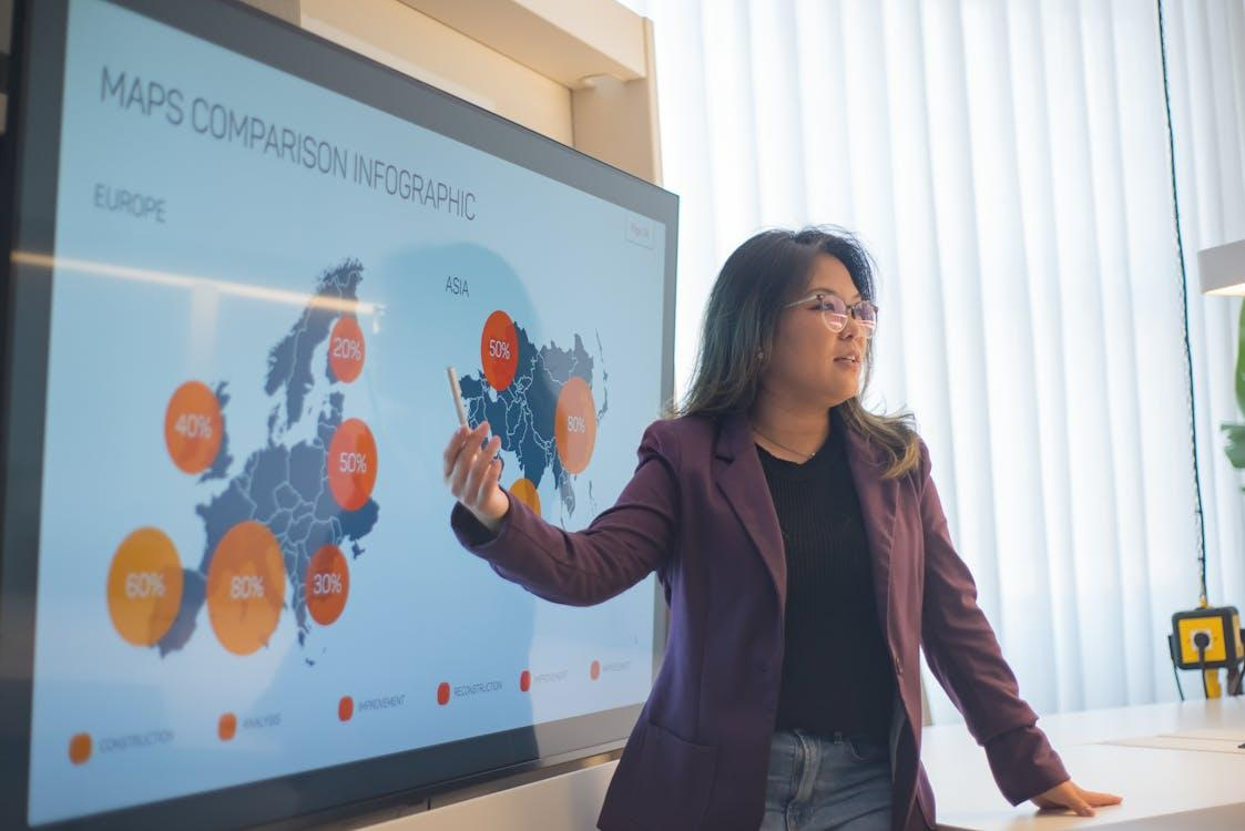 kenson Investments | The Institutional Digital Asset Shift – How Major Firms Are Reshaping Market Engagement woman in purple blazer presenting