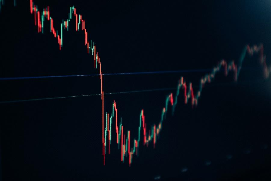 A close-up of a financial chart