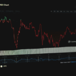 Screenshot of a digital asset performance chart illustrating price and transaction trends
