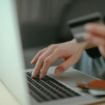 Person making an online purchase using a digital asset wallet