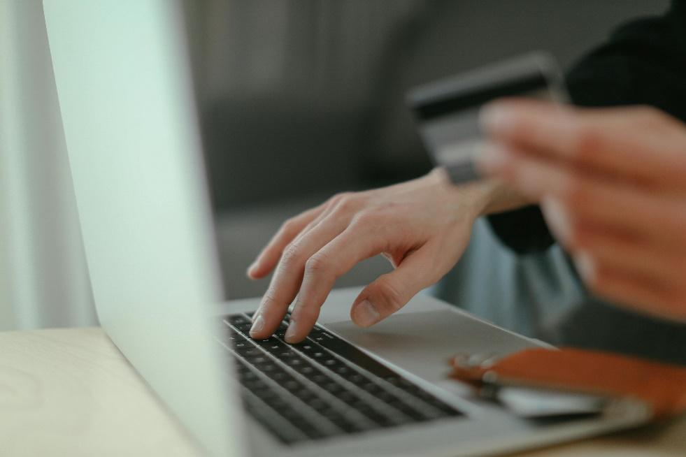 Person making an online purchase using a digital asset wallet