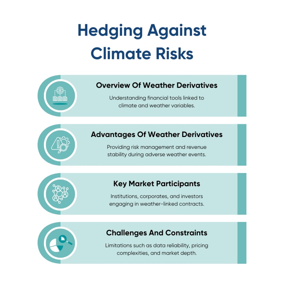 The four aspects of hedging climate risks using weather derivatives
