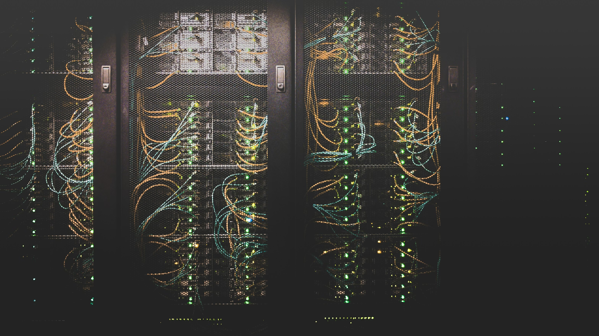Structured network cabling inside secure server cabinets