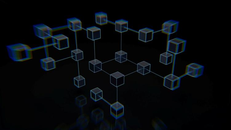 A distributed blockchain network showing multiple interconnected nodes operating without centralized control.