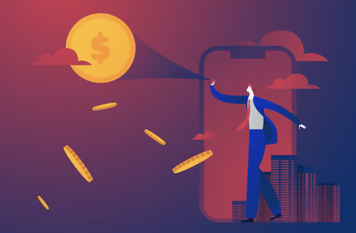 A gradient-colored illustration.