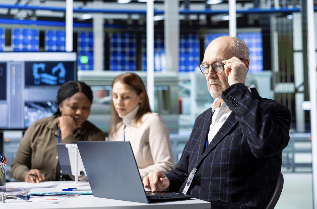 A team analyzing trends.