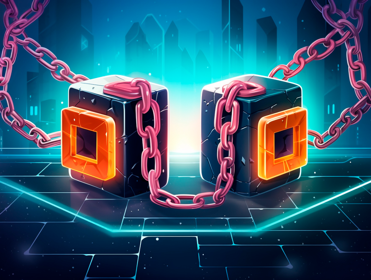 Visual representation of evolving cyber threats impacting blockchain networks and digital asset systems.