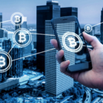 Illustration showing cryptocurrency expanding beyond financial markets into technology, infrastructure, and real-world applications.