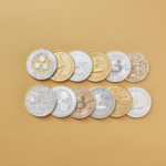 assortment of different cryptocurrency coins.