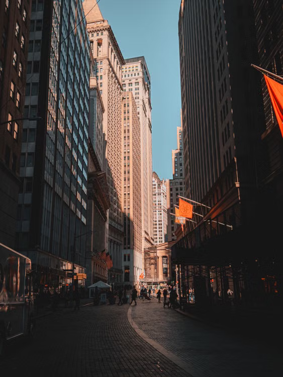 Financial district in NYC