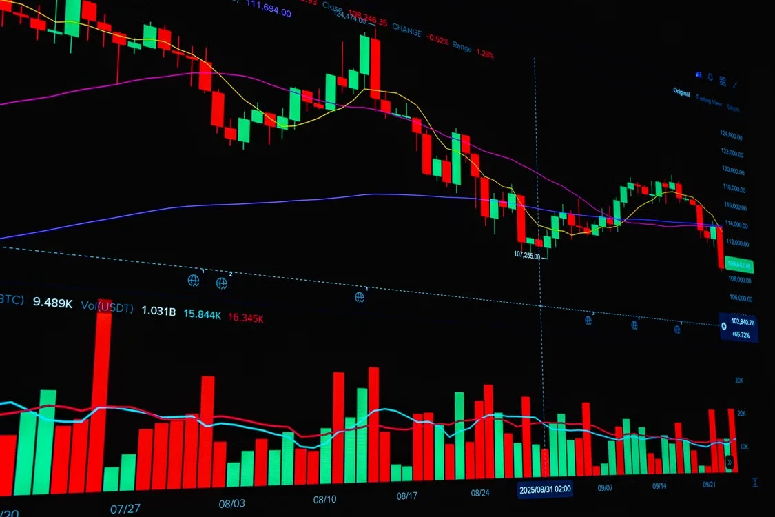 A financial analytics dashboard showing daily ETF inflows and outflows alongside a Bitcoin price chart