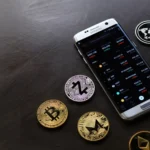 A smartphone displaying a cryptocurrency platform