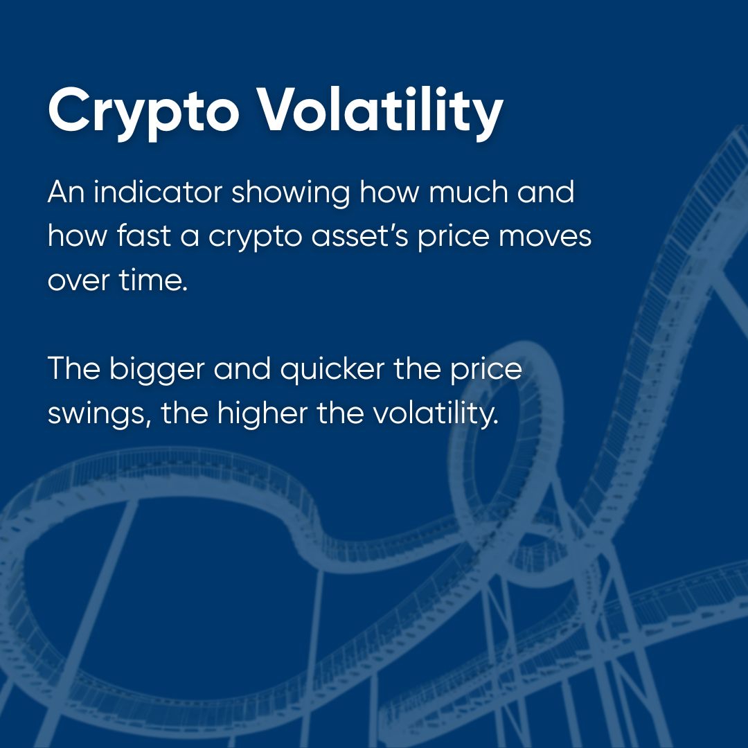 A graphic defining crypto volatility.