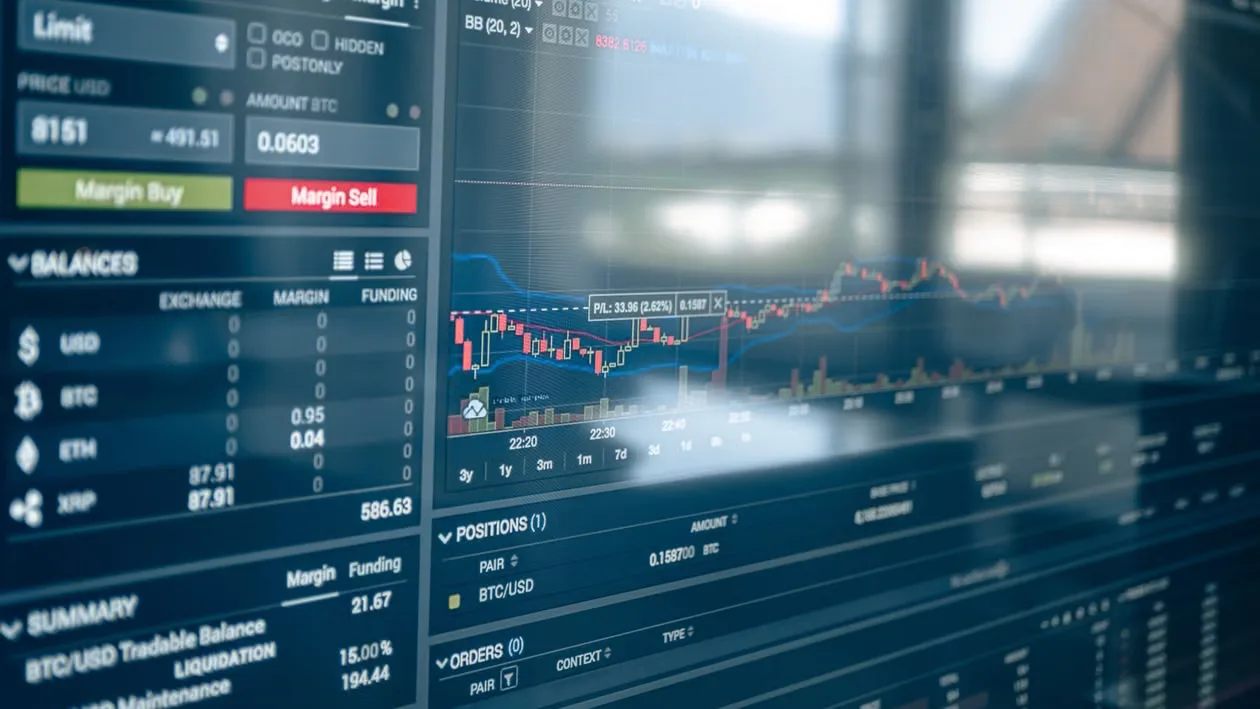 kenson Investments | Permissioned AMMs for Listed Equities: Pool Design and Market Constraints Digital trading infrastructure displaying market data and connected blockchain network components.
