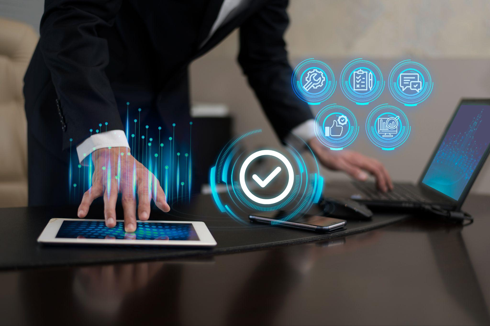 Digital security interface representing automated smart contract analysis, testing, and vulnerability detection.