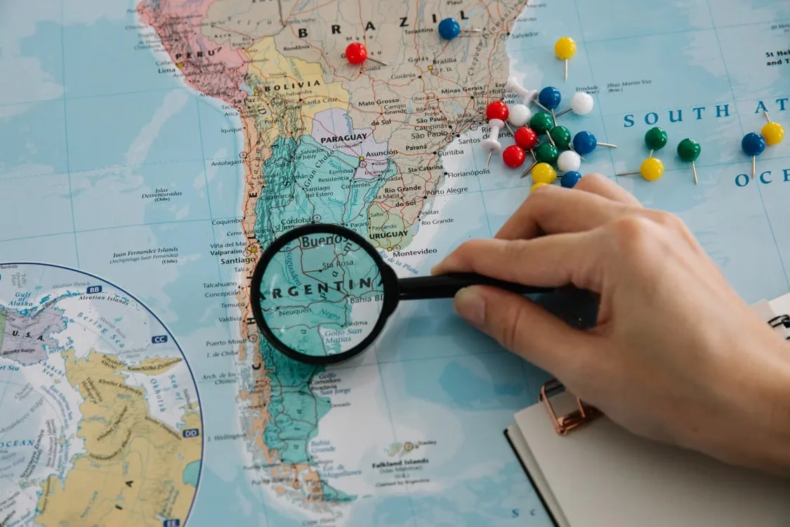 A world map highlighting