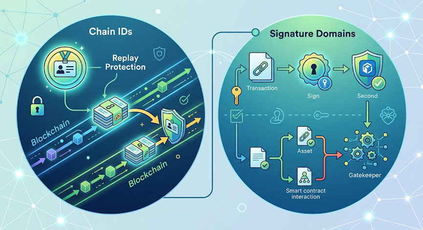 Blockchain signature validation checking chain context and transaction parameters