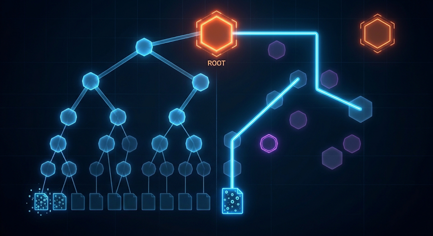 Merkle inclusion proof verifying that a specific entry belongs to a blockchain data structure